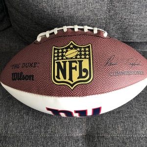 Football signed by Phil Simms and Mark Bavaro